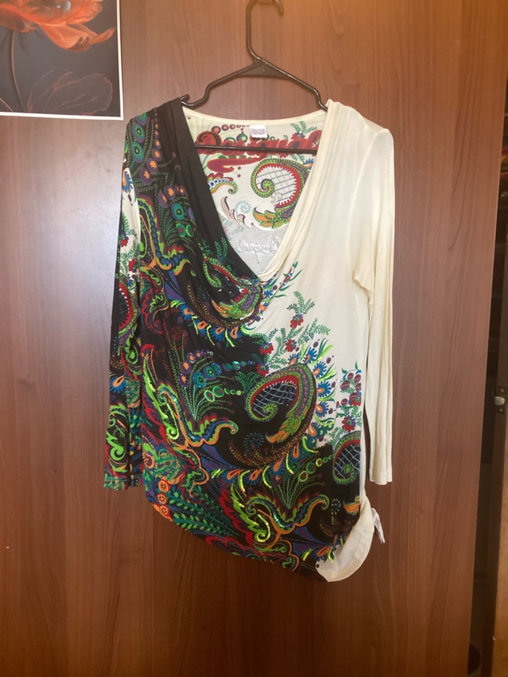 Desigual Cream & Multi Paisley Wrap-Style Tunic